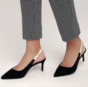 Lulu Black Slingback Heels